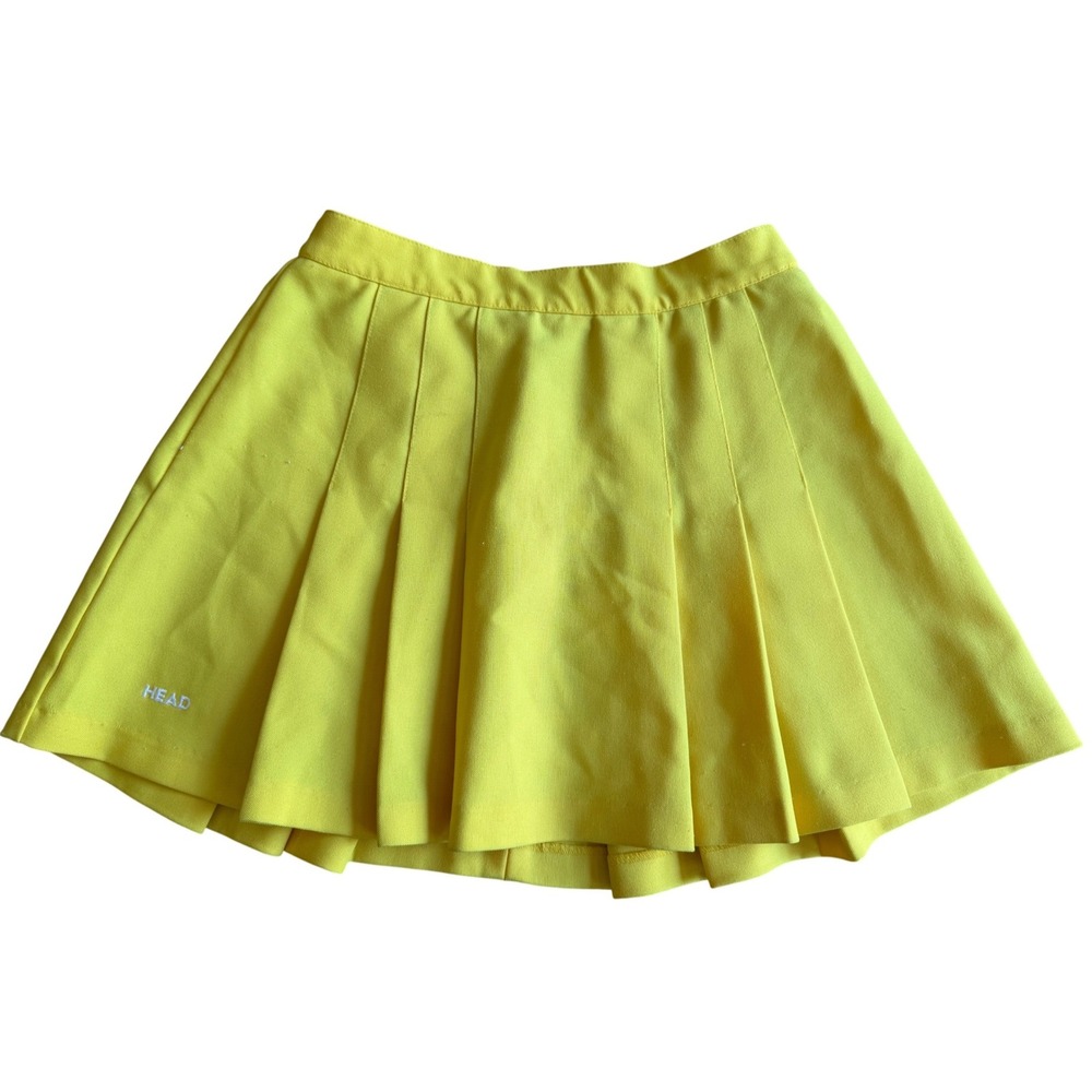 Vintage Head Yellow Pleated Tennis Skirt Womens 6-8 90s  Tenniscore Preppy